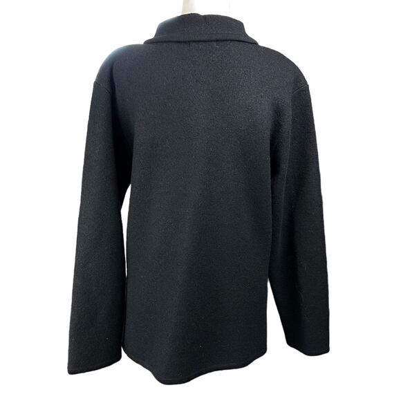 Nordstrom Wool Cardigan Button Front Black Size Medium Made in Australia - Picture 4 of 6